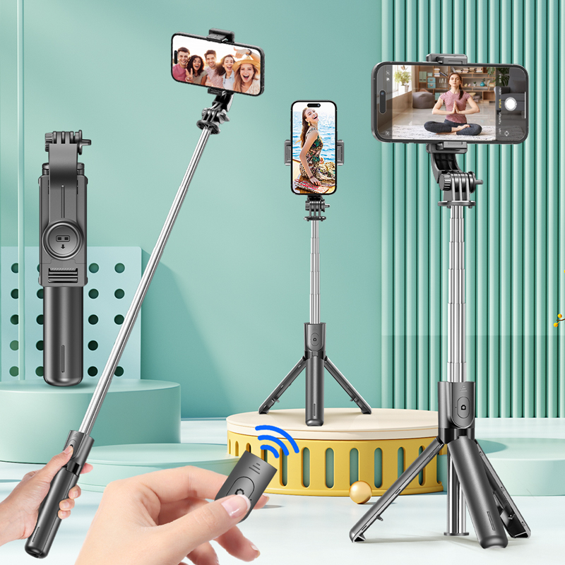 Photography And Videography Lighting - Selfie Stick 三脚、取り外し可能な Bluetooth リモート付き、360 °
