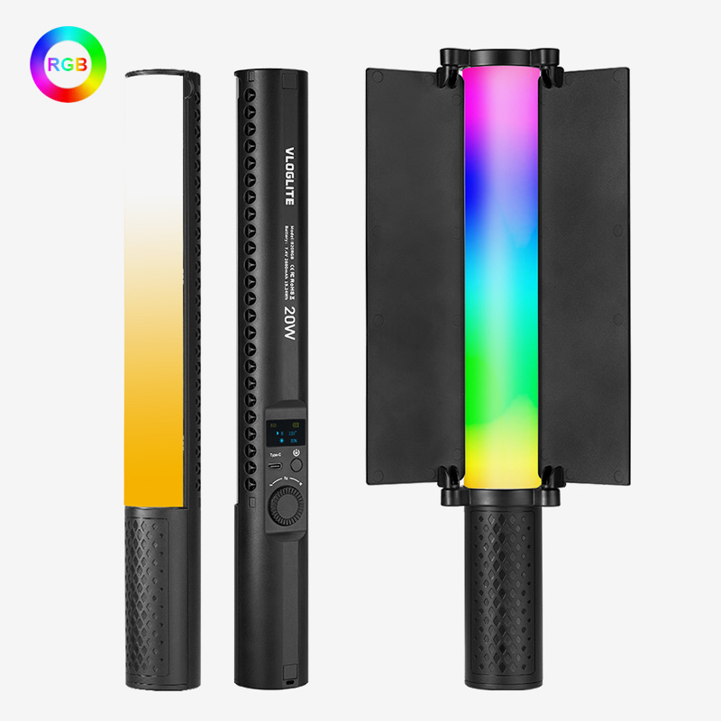 Photography Lighting Youtube - B20 RGB LEDライトスティック ハンドヘルドライトワンド 1800K-9000K 調光可能