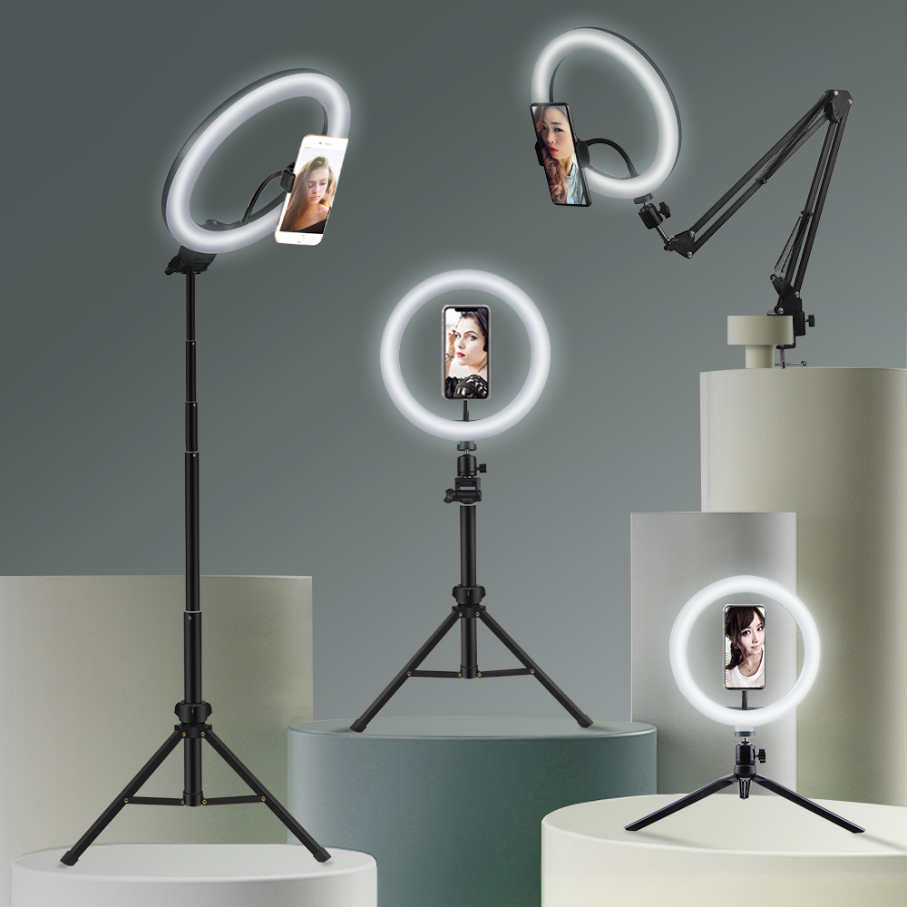 Photography And Videography Lighting - Youtube撮影vlog selfie円形リングライトled写真ビデオカメラランプスタジオ照明電話ホルダー