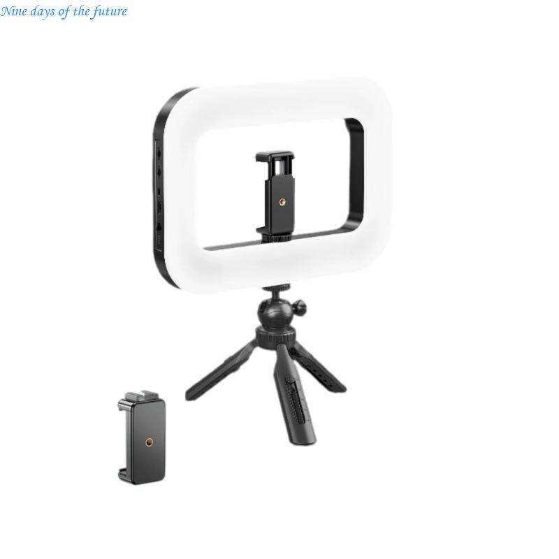 Photography Lighting Ring - 安定したグリップを備えたハンドヘルドビデオライト小型電話カメラライトモバイルコンテンツ作成用の3色の調整可能なタイプE65A