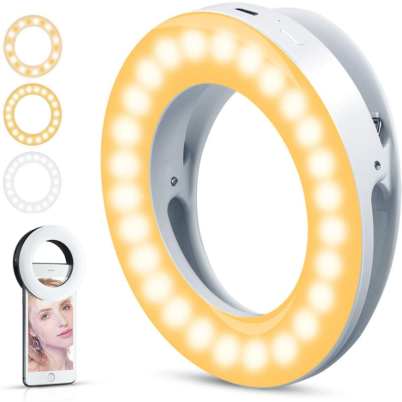 Photography Lighting Wand - アップグレード 3200K-6500K LED クリップリングライト 40 LED