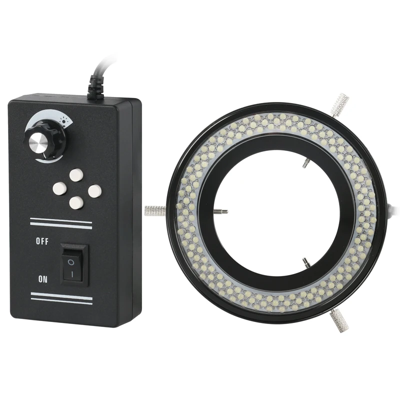 Photography Lighting Ring - 産業用4ゾーン-4輪駆動駆動,ステレオ顕微鏡カメラ用LEDリングライト144輝度調整可能