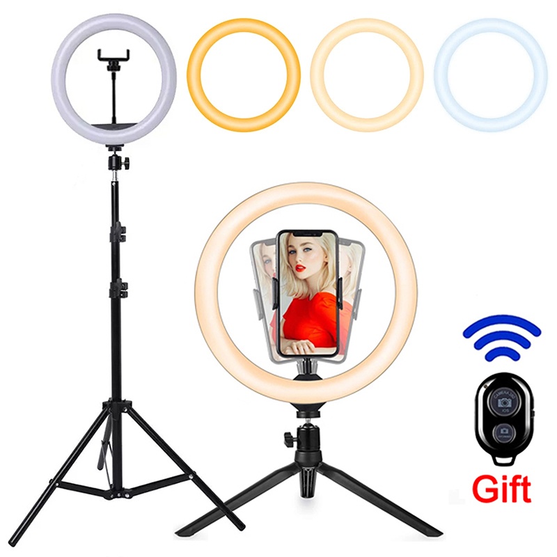 Photography And Videography Lighting - 16/26/33 センチメートル LED 自撮りリング照明ライト調光可能な写真撮影 Bluetooth リモコン付き