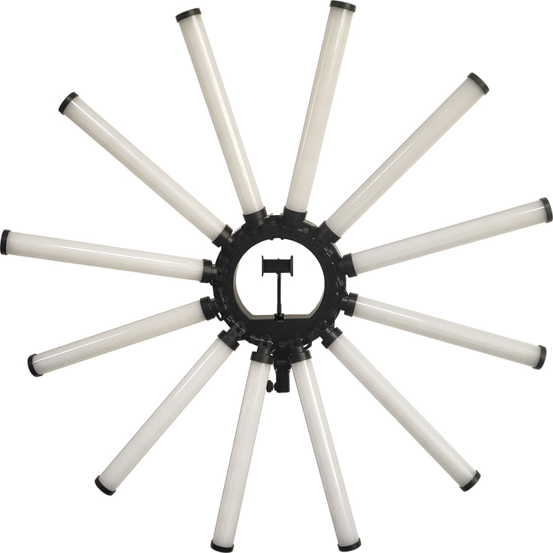 Photography Lighting Youtube - 12アームマルチチューブ写真撮影照明キット 180W大型LEDリングフィルライト 3200K 5600K調整可能スタジオ照明