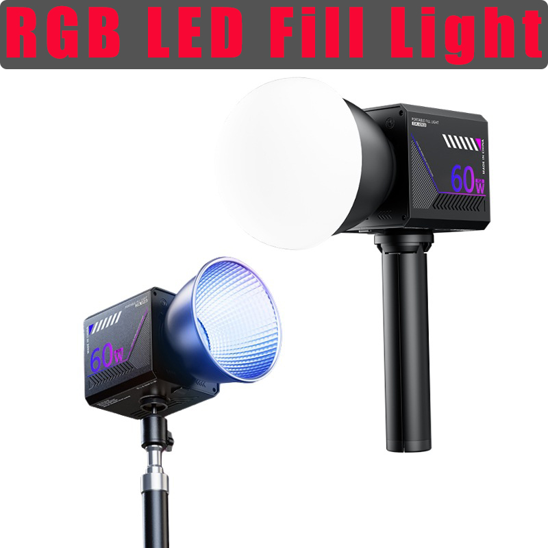 Photography And Videography Lighting - 60W RGBビデオライト ポータブルLED撮影スタジオライト 10000mAh充電式 Vlogストリーミング ライブ写真撮影用フィルライト
