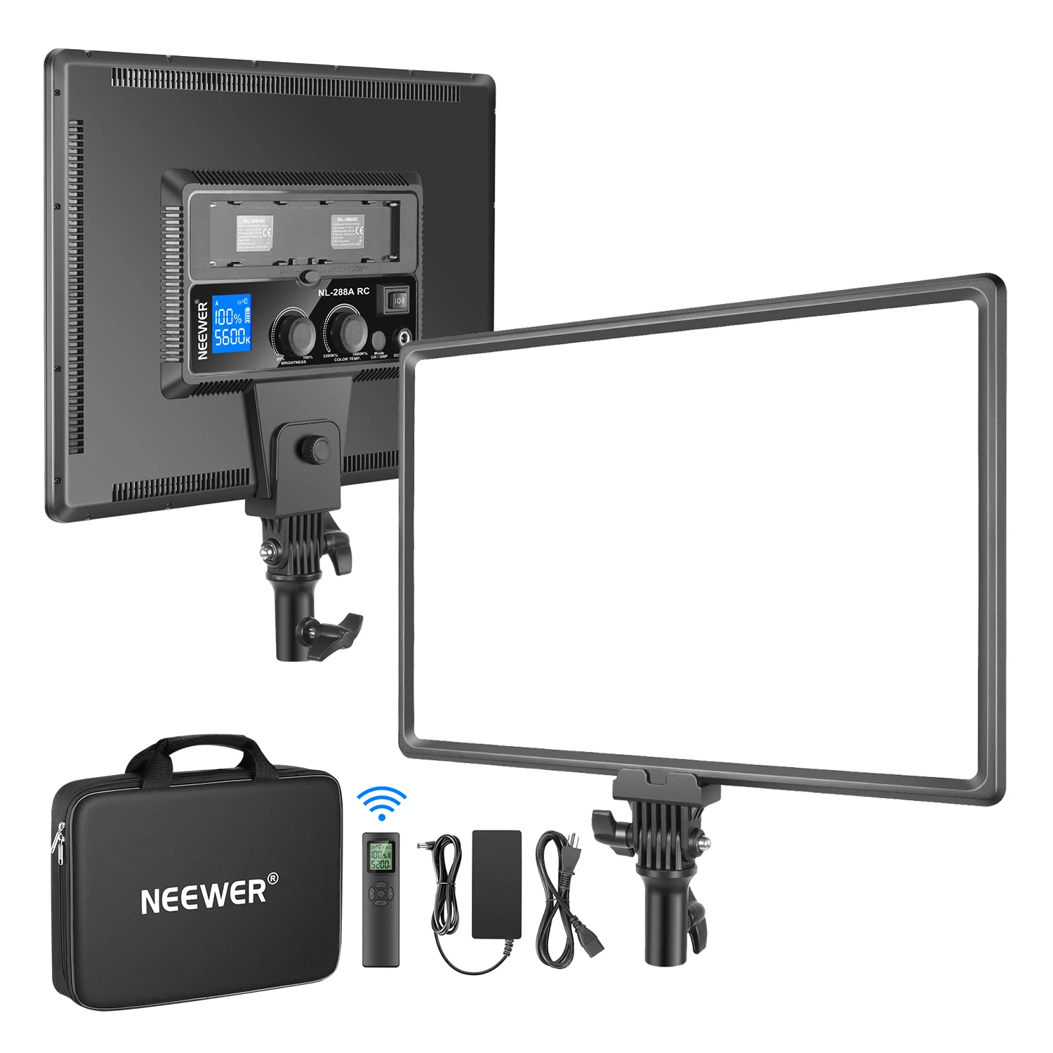 Photography Lighting Youtube - Neewer NL288大型LEDビデオライトパネル、45W二色調光LEDライト、YouTubeゲーム動画ライブストリーム写真撮影用
