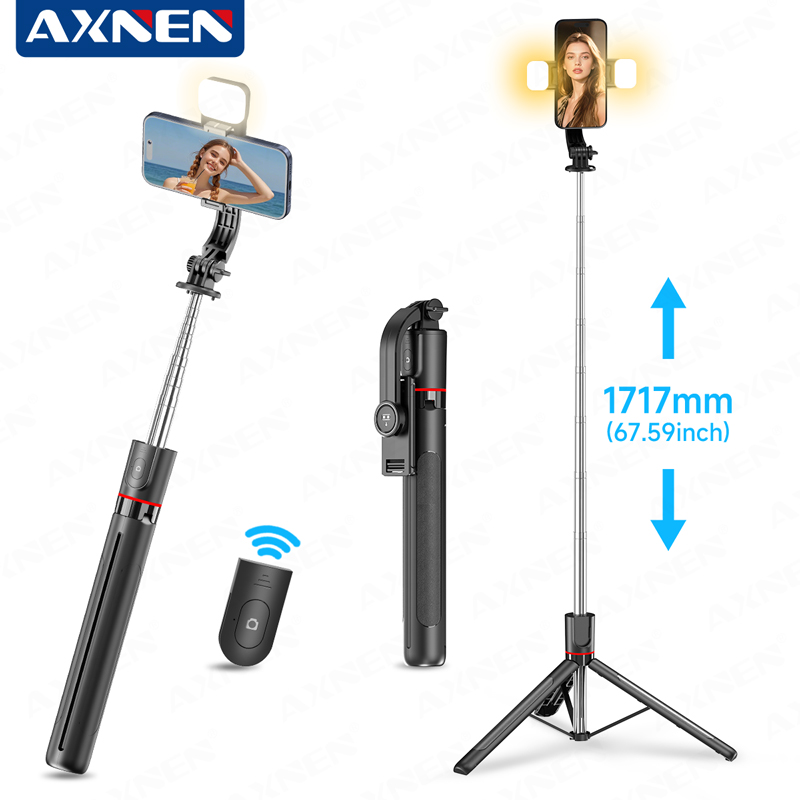 Photography And Videography Lighting - AXNEN F15 拡張可能な自撮り棒三脚 1717mm スタンド 携帯電話用