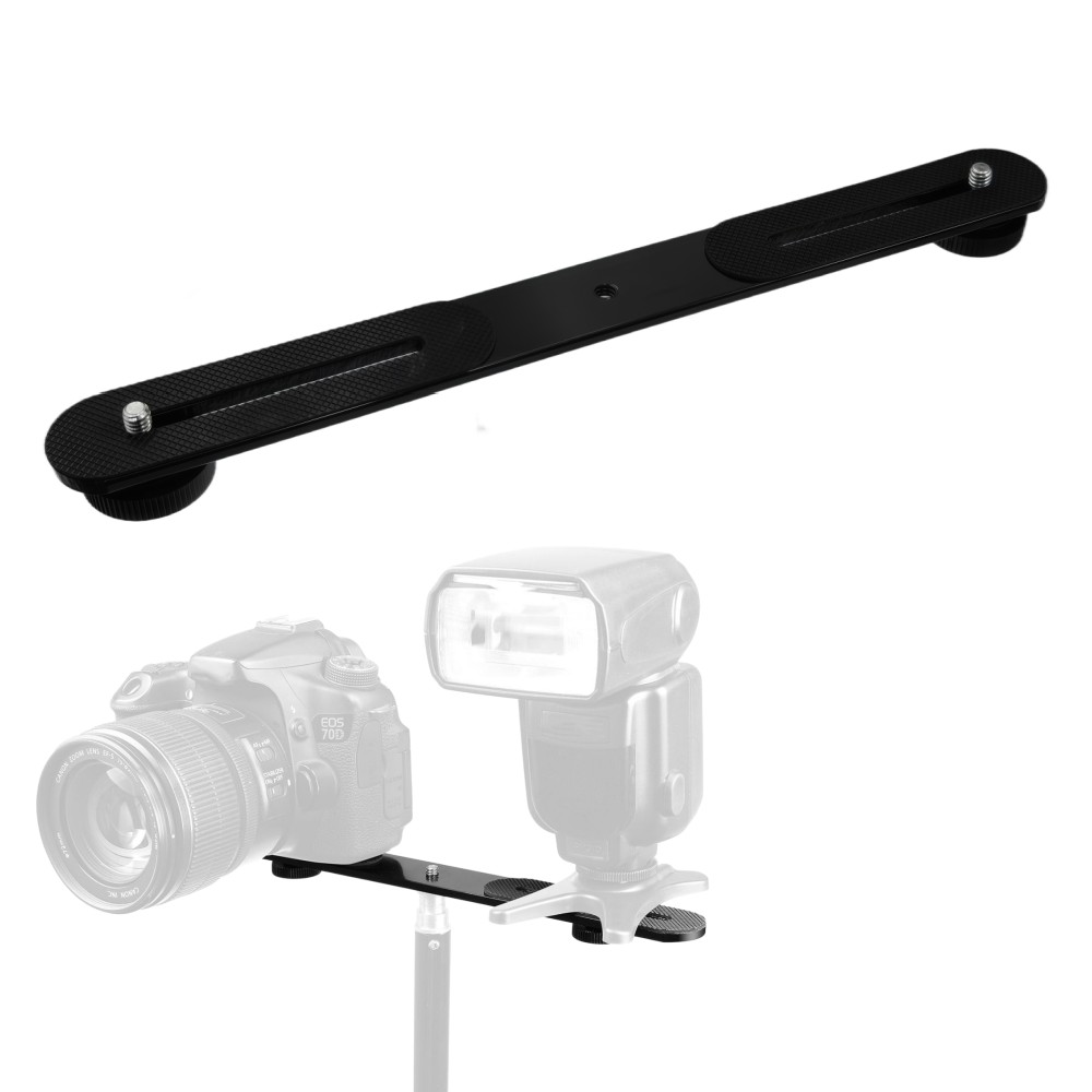 デュアルフラッシュブラケット 1/4インチネジ ホットシュー - Photography And Videography Lighting のレビューと価格