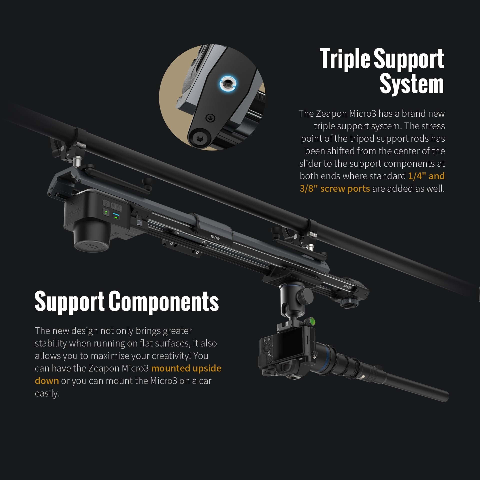 Zeapon-ポータブル電動DSLRカメラスライダー、マイク - Photography And Videography Lighting のレビューと価格