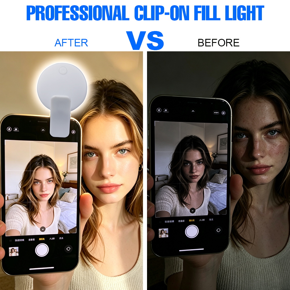 ポータブルクリップオン自撮り補助光 3段階の明るさ 2つのラ - Photography Lighting Ring のレビューと価格