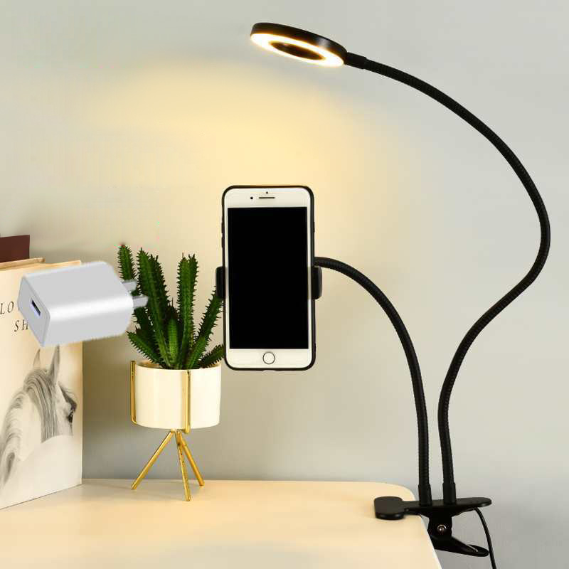 自撮りリングライト付きユニバーサルフレキシブル携帯電話ホルダ - Photography Lighting Wand のレビューと価格