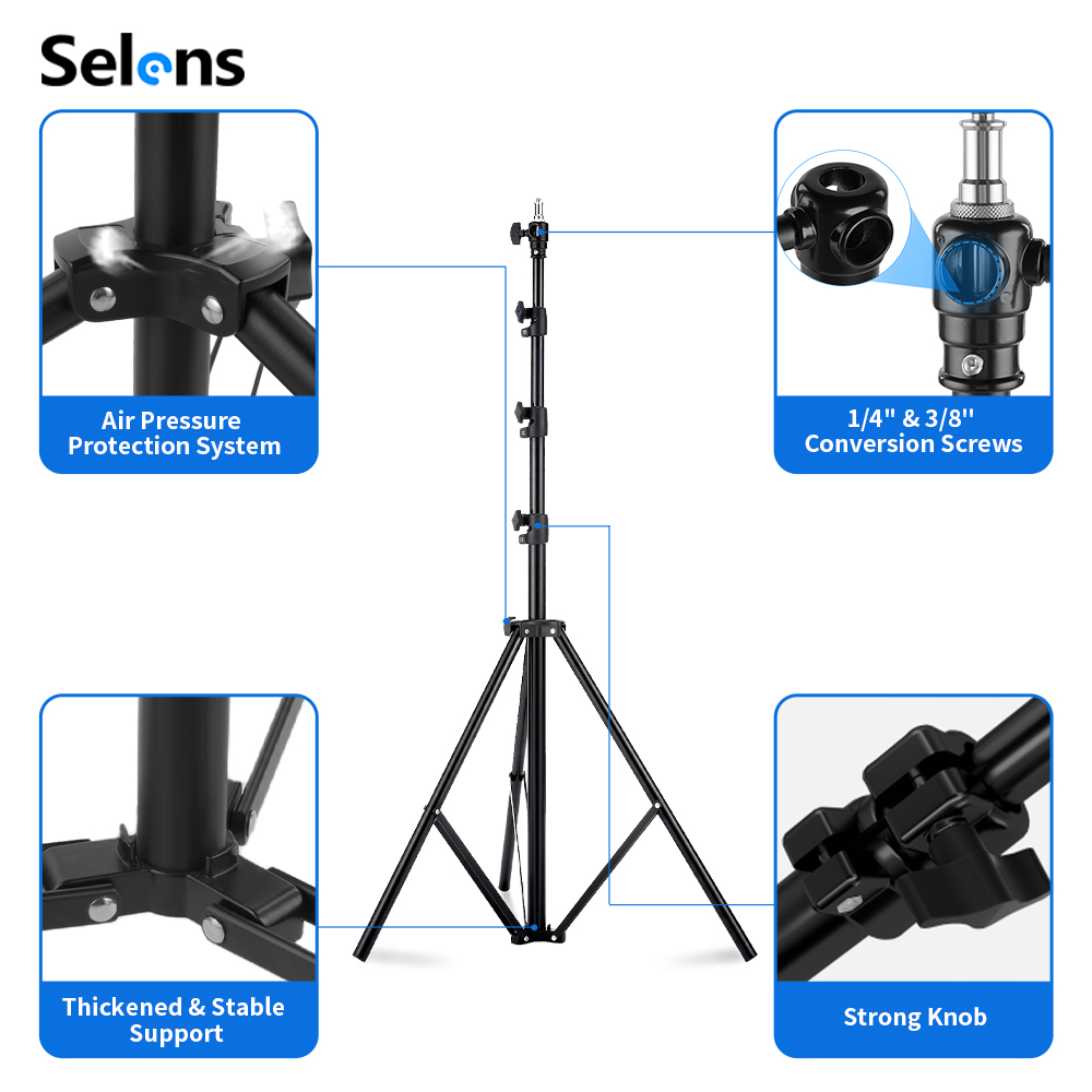 Selens 2.2~3.95m エアクッションライトスタン - Photography And Videography Lighting のレビューと価格