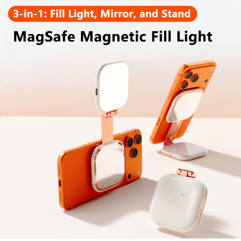 3in1 マグネット式自撮りリングライト ミラー付きLED折 - Photography Lighting Ring のレビューと価格
