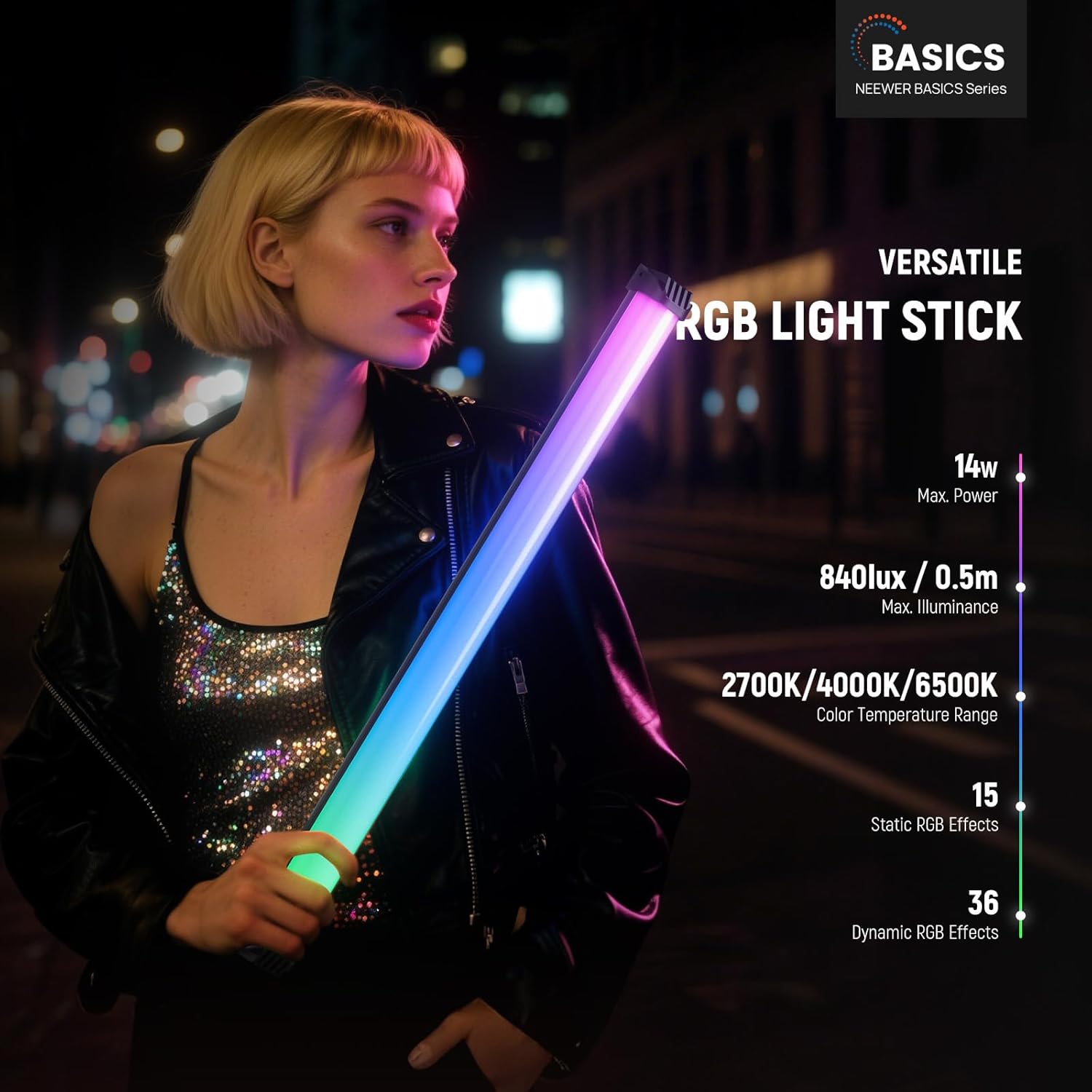 NEEWER ベーシック 21インチ 磁気RGBライトワンド - Photography Lighting Wand のレビューと価格