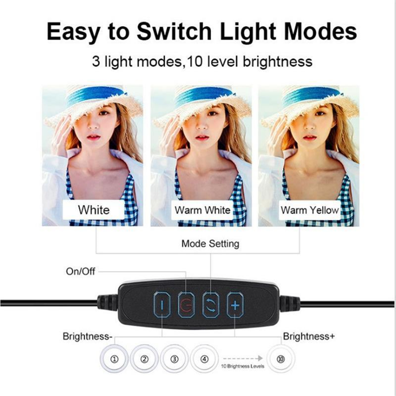 調光可能なLEDリングライト、電話用USB自撮りランプ、ライ - Photography Lighting Ring のレビューと価格