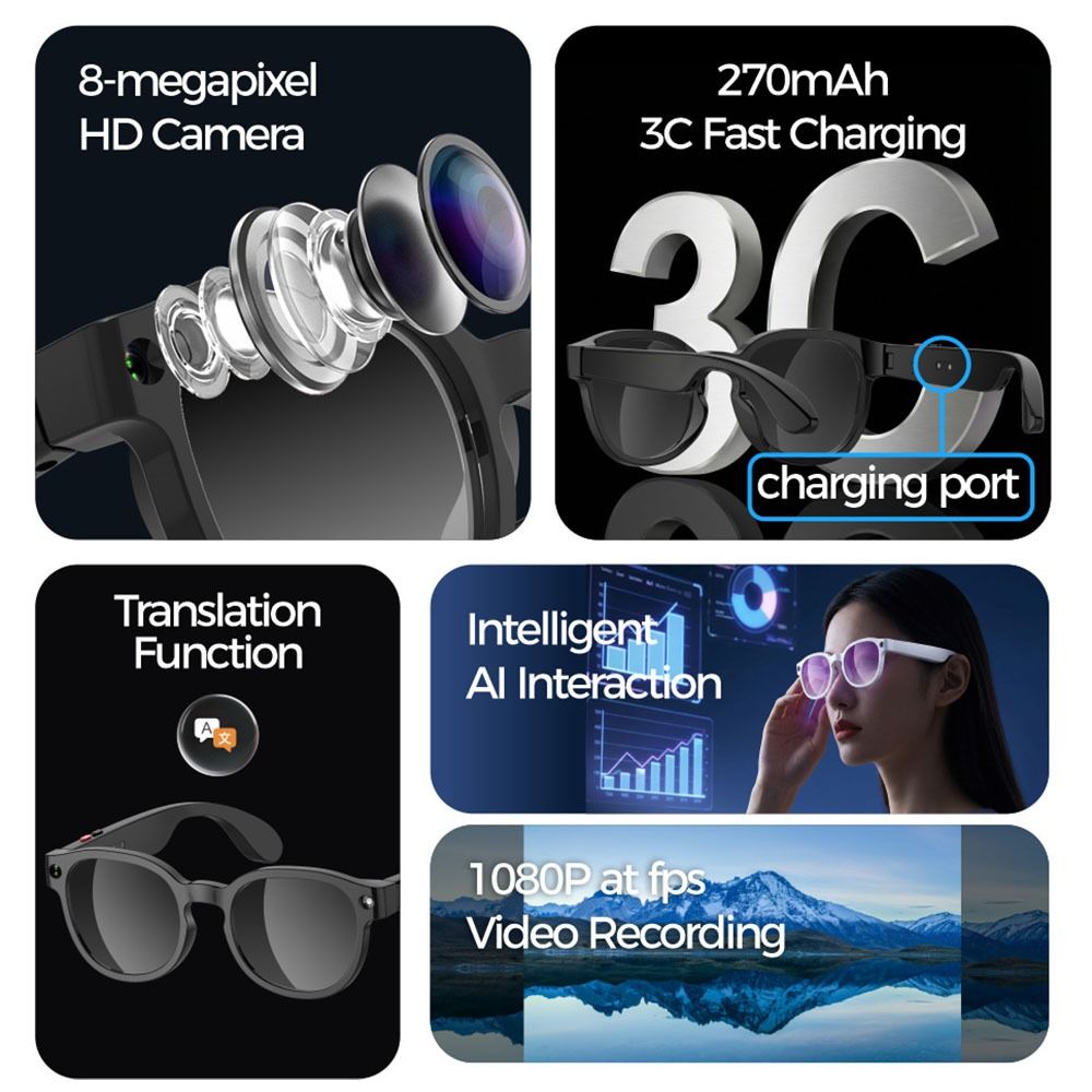 2 in 1 AIスマートグラス AIMB-S1 リアルタイ - Photography And Videography Lighting のレビューと価格