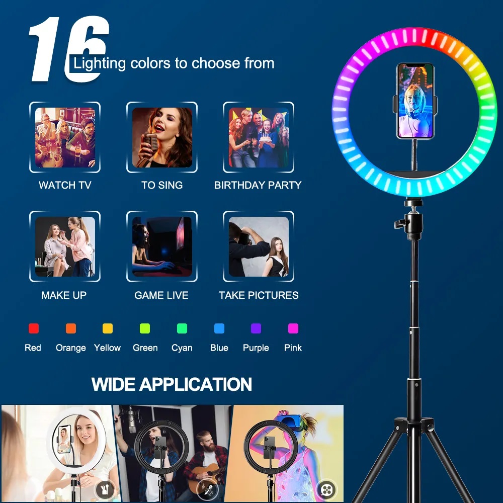 10インチRGBリングライト、リモコン付きLED撮影用リング - Photography Lighting Wand のレビューと価格
