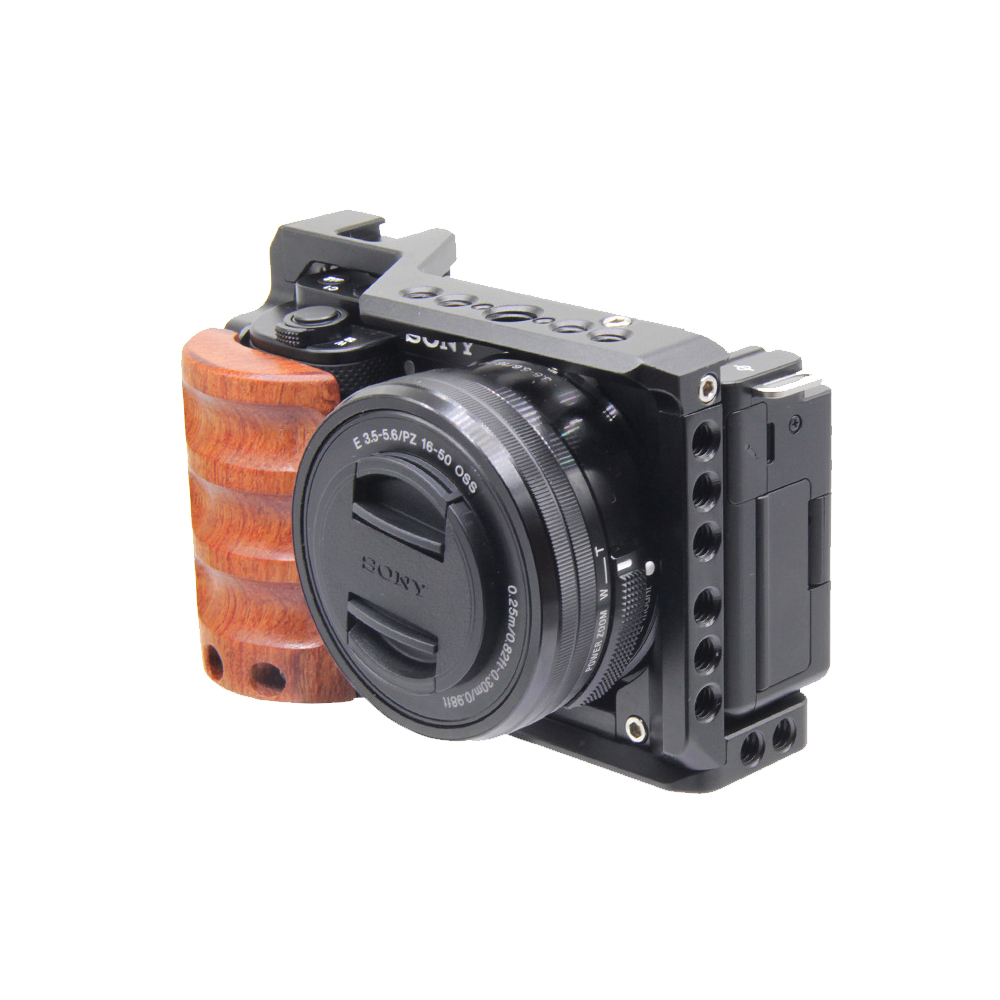 ソニーZV-E10用ケージカメラ、木製ハンドル付きコールドシ - Sony Camera Zv-E10 のレビューと価格
