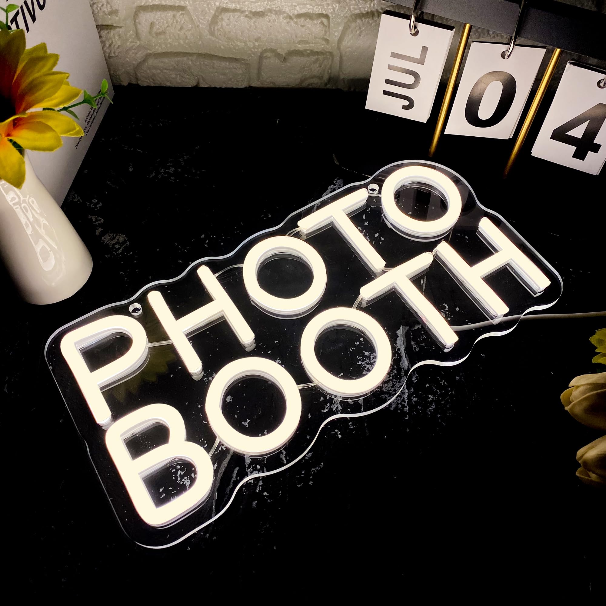 フォトブースネオンサイン、調光可能なサインLEDライト、写真 - Photography Lighting Wedding Reception のレビューと価格