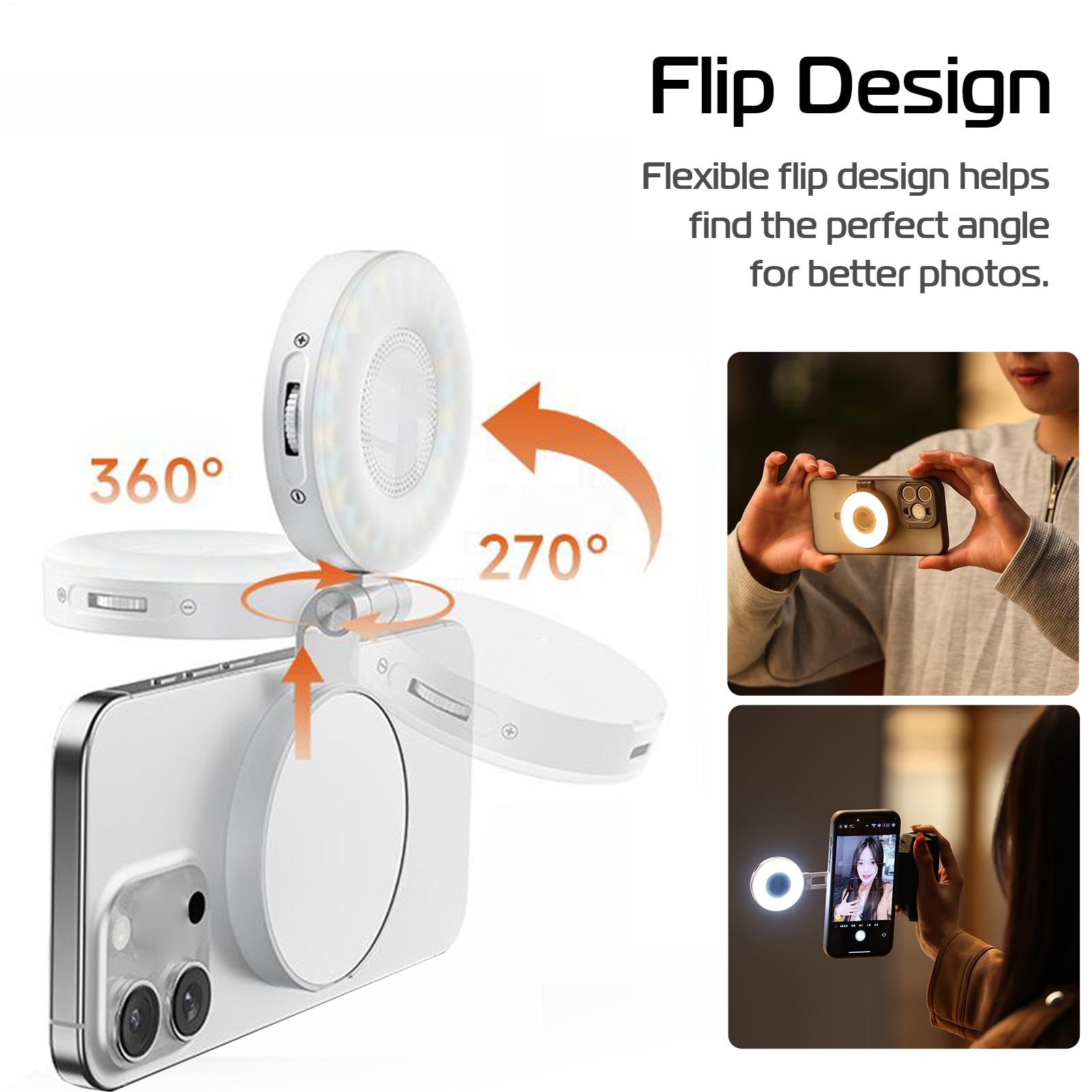 ポータブル自撮りライト、マグネット式クリップ付きスマホリング - Photography Lighting Ring のレビューと価格