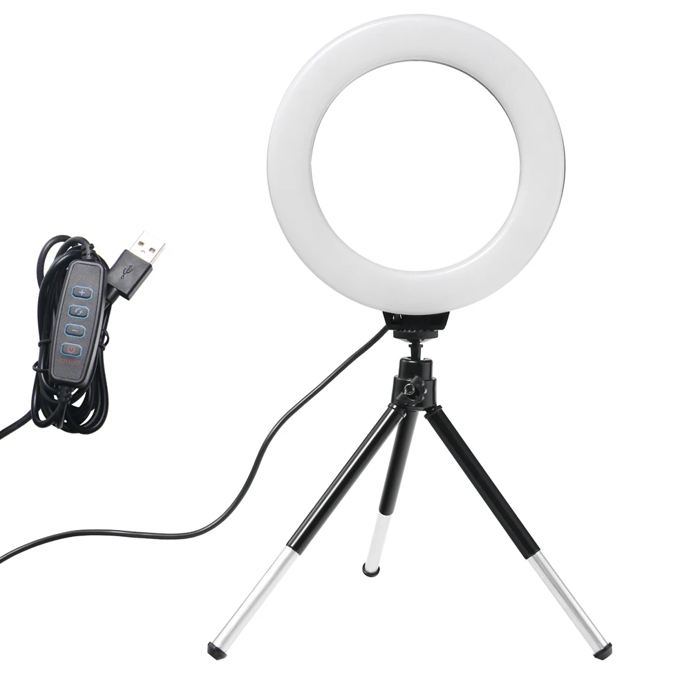 6 インチミニ自撮りリングライトデスクトップ LED ランプ - Photography Lighting Youtube のレビューと価格